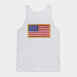 Embroidery American Flag Sticker Tank Top